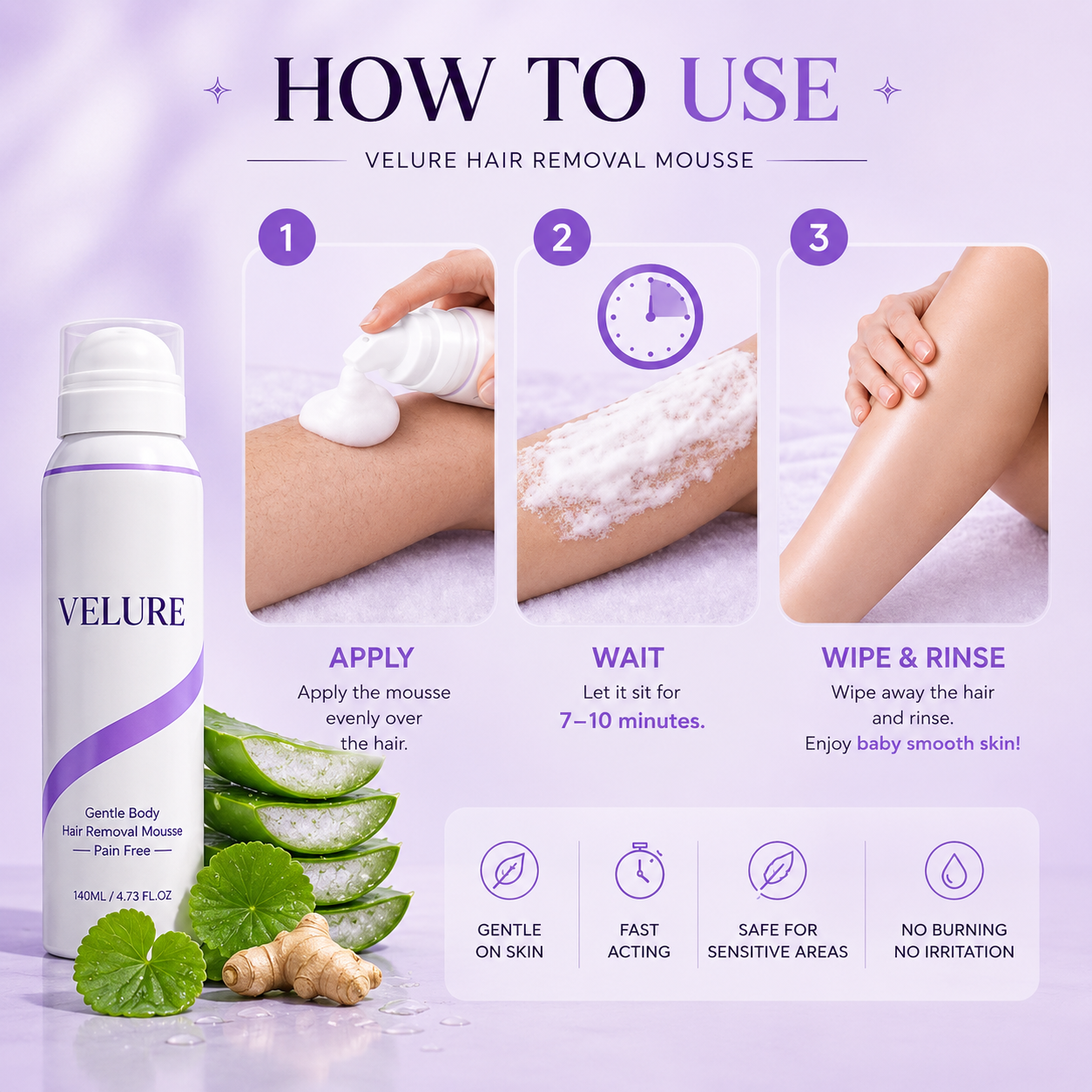 Velure Painless Hair Removal spray